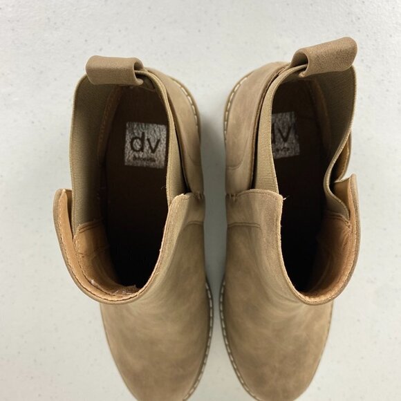 Dolce Vita Rielle Booties Platform Ankle Boots Womens 9 Tan Lug Chelsea - Picture 7 of 8